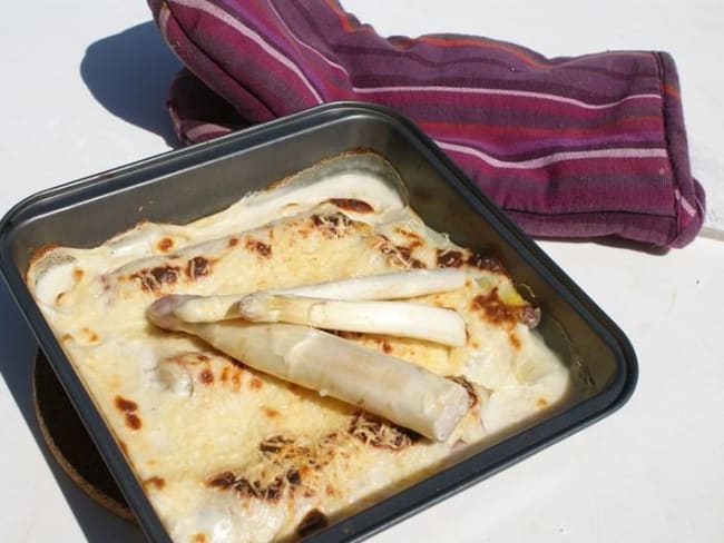 Gratin d'asperges au jambon