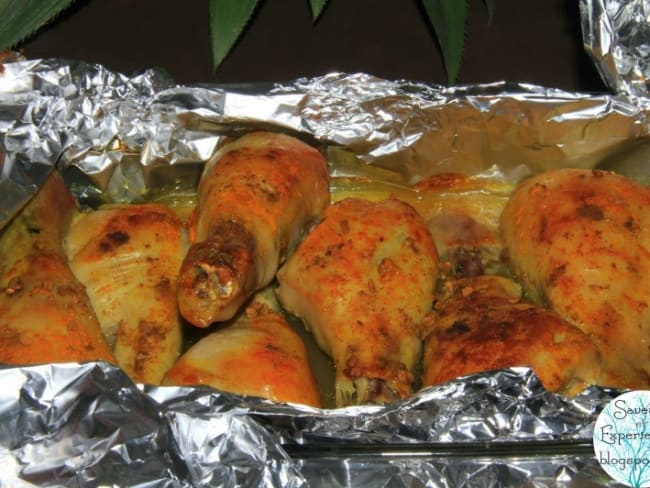 Papillotes de poulet curcuma et fenugrec