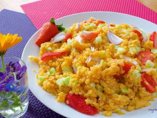 Une salade de lentilles corail