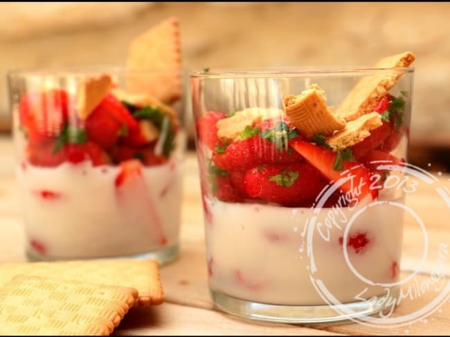 Fraises à la crème de coco