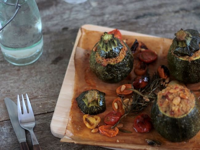 Courgettes Rondes Farcies au Boulgour