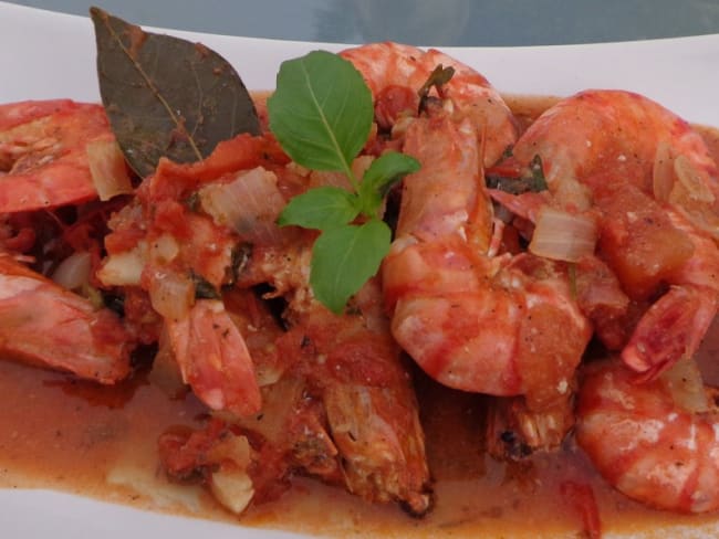 Gambas au basilic et à l'aïl