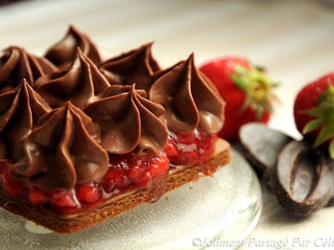 Tarte à la fraise et chocolat au Floc de Gascogne