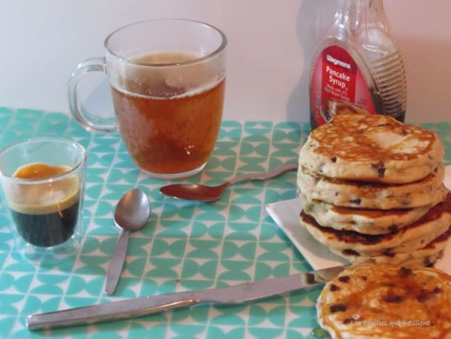 Pancakes gourmands aux pépites de chocolat mais santé