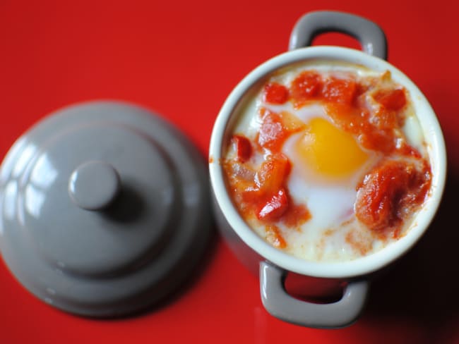 Oeufs cocotte à la basquaise