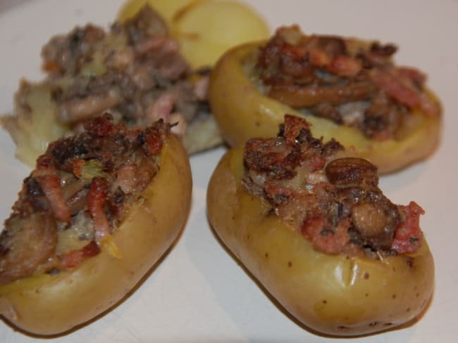 Pommes de terre farcies champignons et Boursin