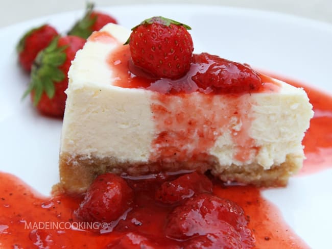 Cheesecake New-Yorkais et son coulis de fraises