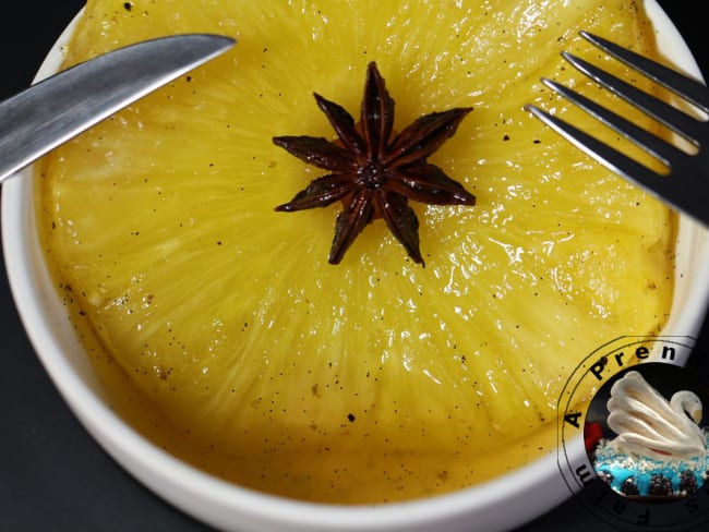 Ananas rôti au caramel d'épices de Christophe Adam