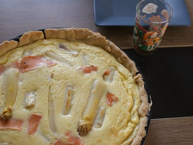 Quiche aux asperges et saumon fumé au thermomix facile et rapide