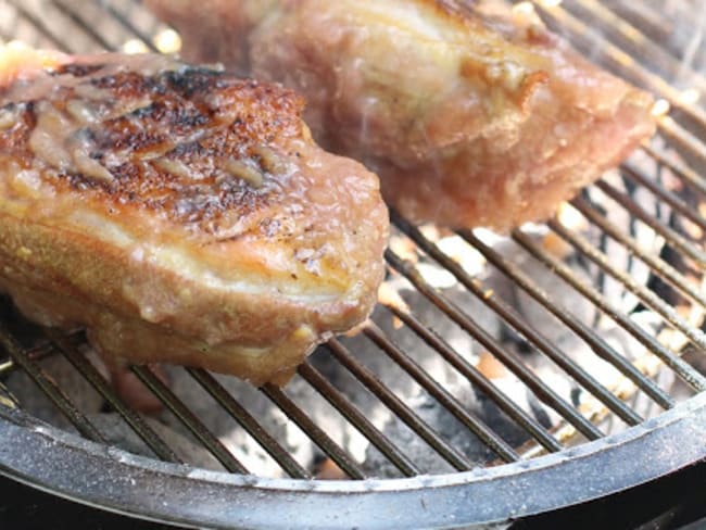 Magret de canard au barbecue, sauce aux pêches