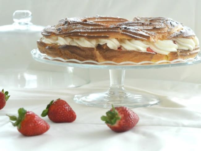 Paris-Brest d'été aux fraises