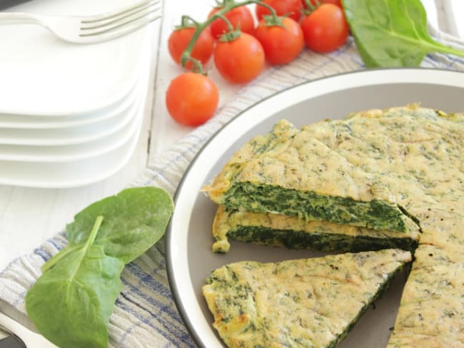 Quiche légère sans pâte aux épinards frais