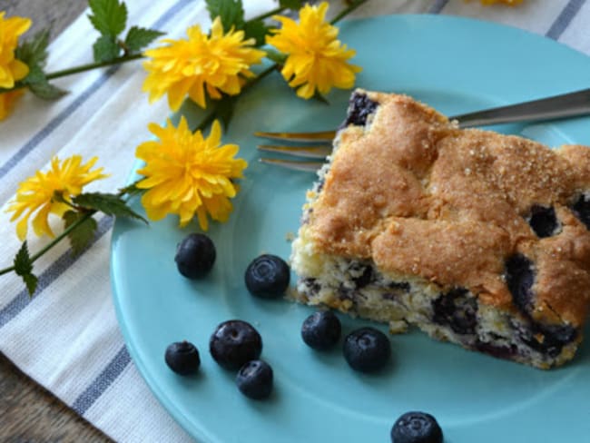 Gâteau au citron et myrtilles