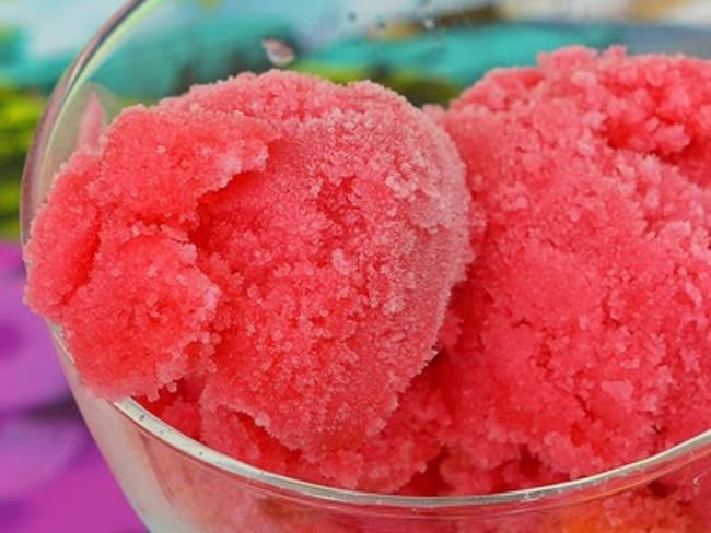 Sorbet à la fraise et aux groseilles avec ou sans sorbetière