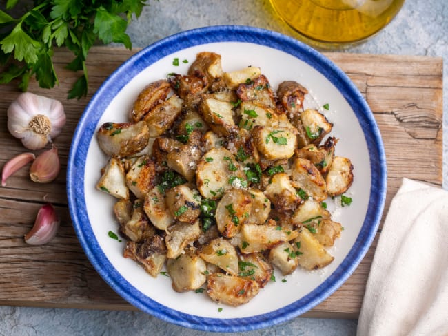 Topinambours sautés ou à la crème à l'ail et au persil