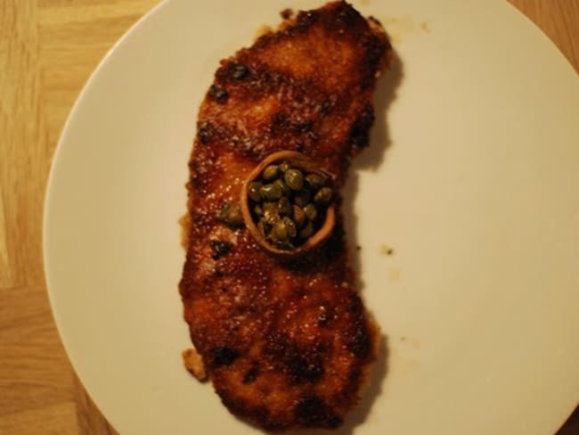 Escalopes de veau panées aux fines herbes et champignons