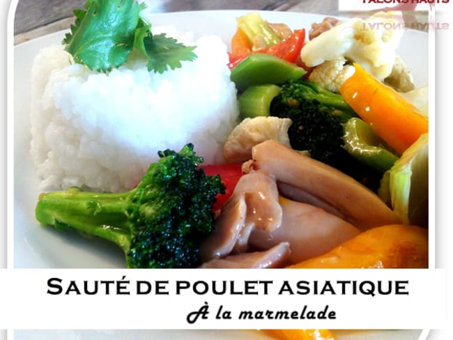 Sauté de poulet asiatique à la marmelade et lait de coco