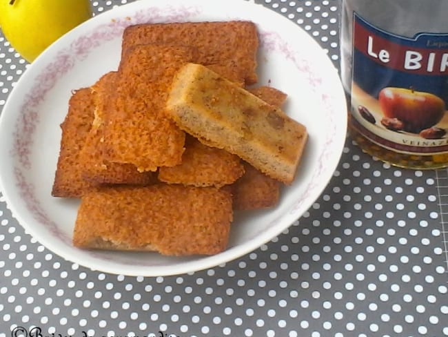 Financiers noisette, et pommes caramélisées au Birlou.