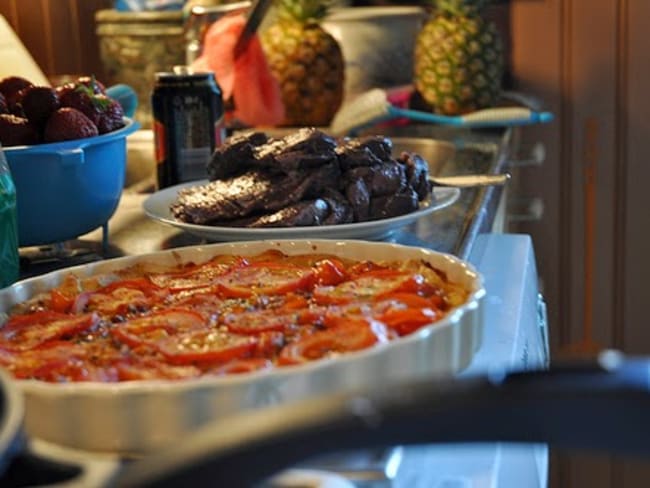 Tartelettes aux tomates, crème et parmesan