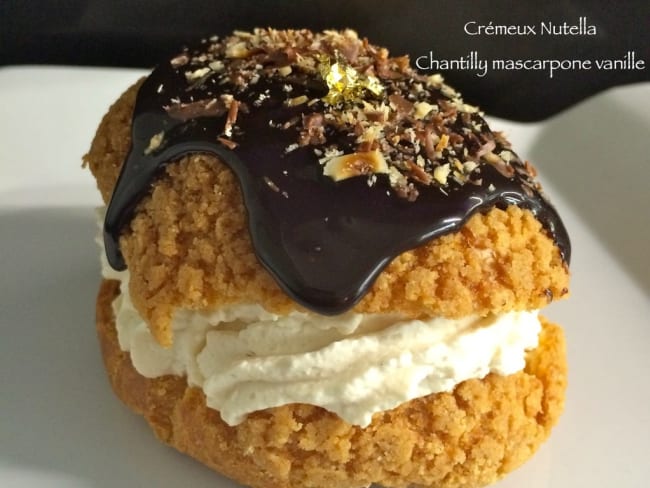 Choux gourmands crémeux Nutella chantilly mascarpone vanille