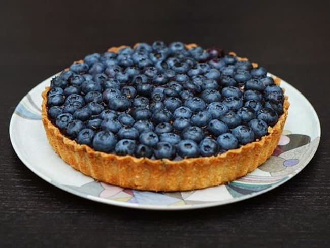 Tarte aux myrtilles sans crème, au naturel