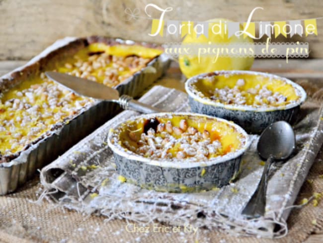 Torta limone ou tarte au citron et pignons de pin