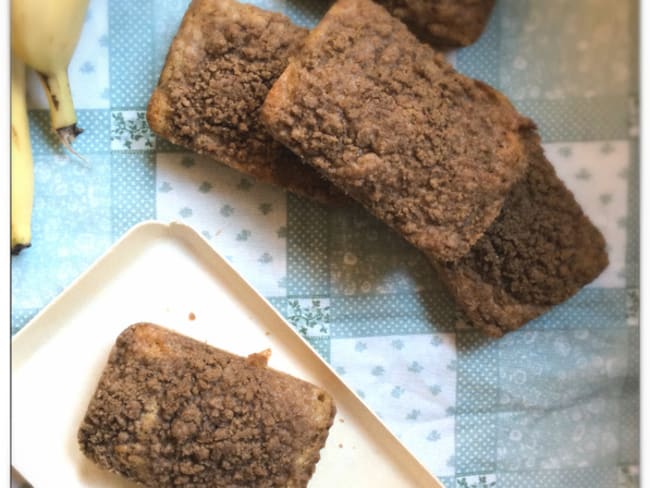 Minis cakes bananes choco et crumble cannelle