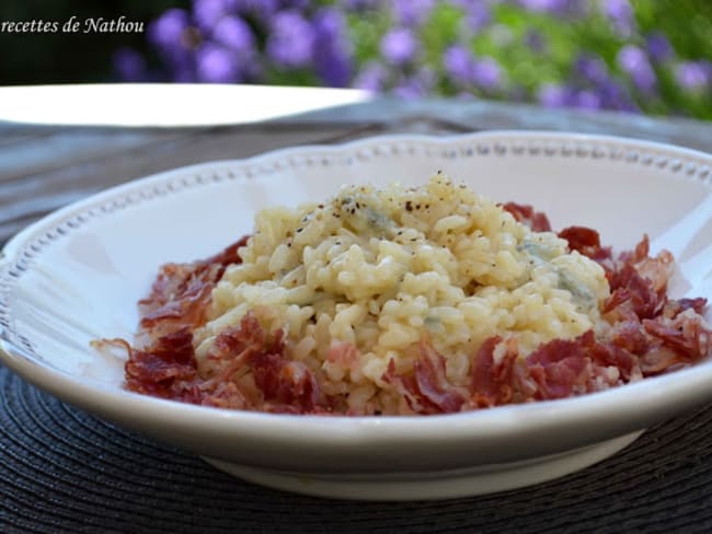 Risotto au gorgonzola et à la pancetta