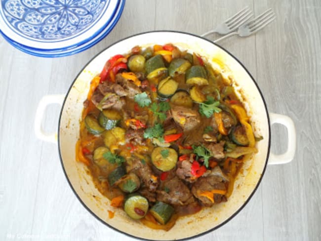 Tajine d'agneau aux poivrons