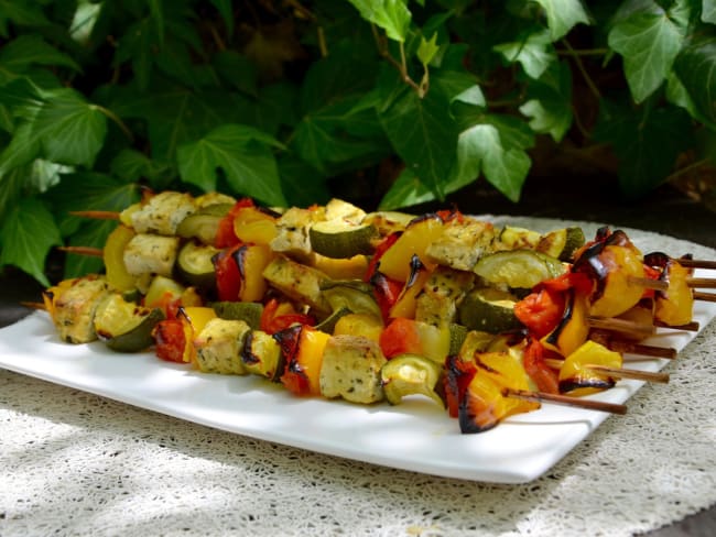 Brochettes de tofu pour un BBQ vegan