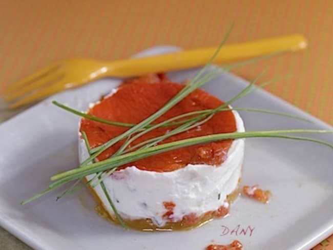 Petites terrines de poivron et tomate au chèvre frais