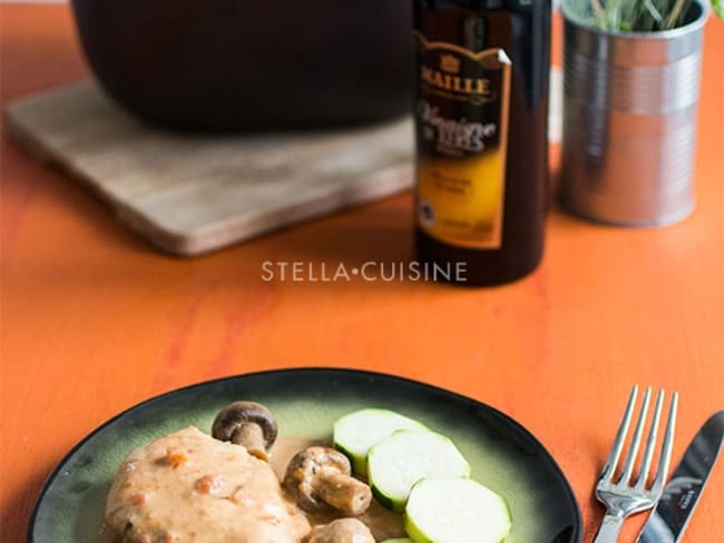 Poulet au vinaigre et champignons