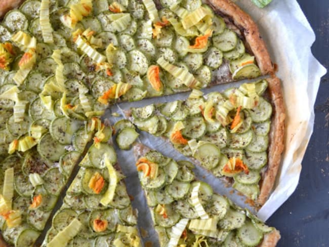 Tarte de courgette à la pâte d'olive