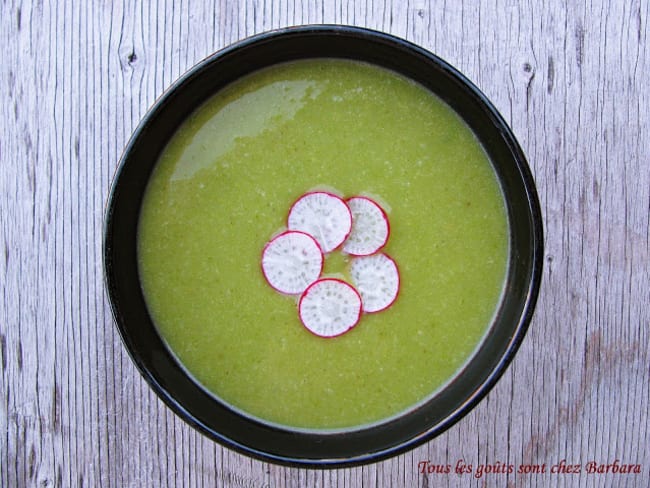 Velouté de fanes de radis Shunkyo au cumin