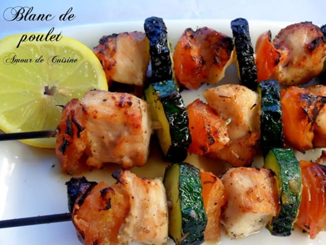 brochettes de blanc de poulet