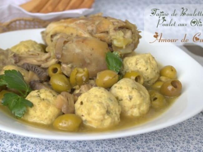 tajine aux boulettes de poulet et olives