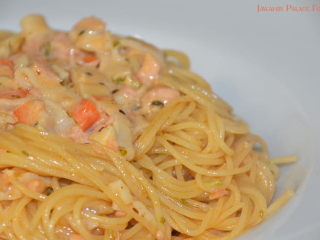 Capellini crème saumon et surimi