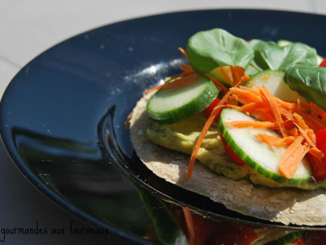 Flammekueche aux pois cassé et aux crudités VEGAN