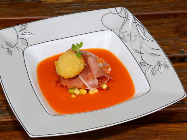 Cromesquis de chèvre et Gazpacho à l’ancienne