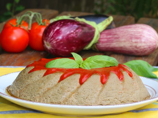 Papeton d’aubergines et son coulis de tomates