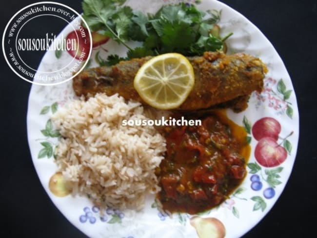 Poisson à la marocaine et Riz