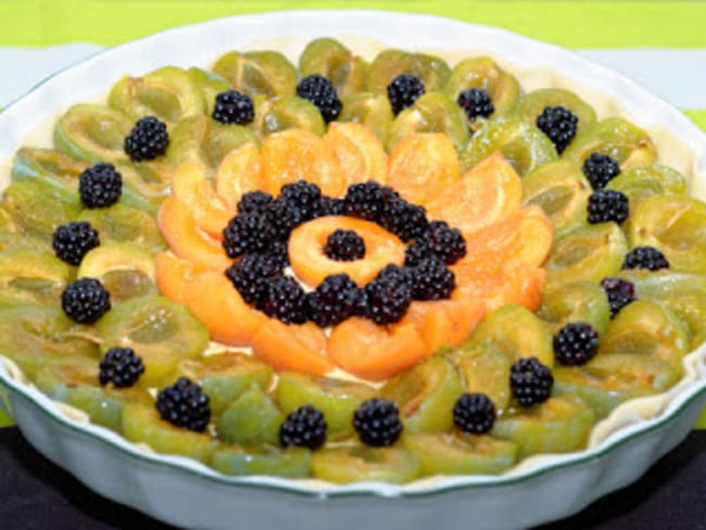 Tartes aux prunes, abricots et mûres