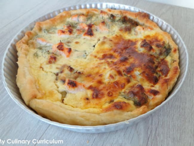 Quiche au saumon et aux poireaux