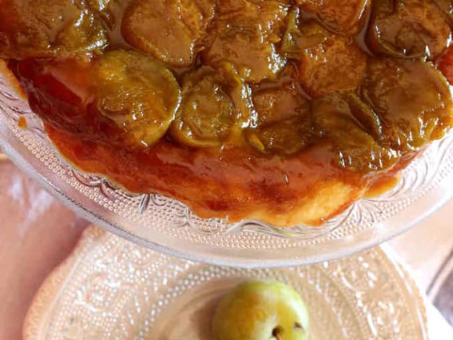 Tatin de reines claude et caramel au beurre salé