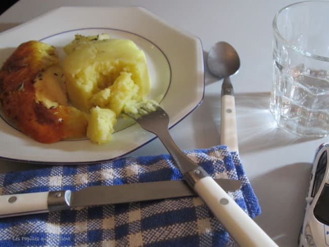 Poulet rôti et purée comme à la cantine... revisité