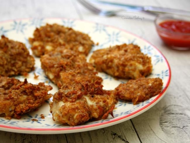 Poulet pané aux corn flakes et parmesan