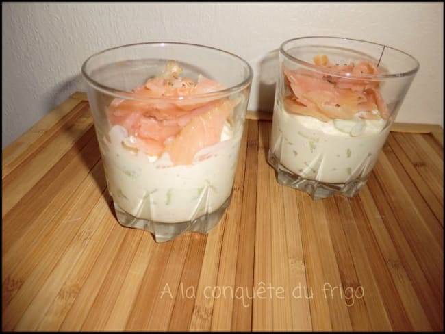 Verrine concombre et saumon fumé