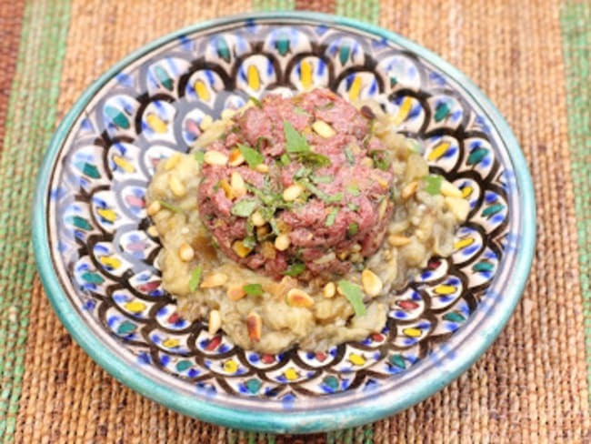 Tartare palestinien au tahiné et caviar d'aubergines