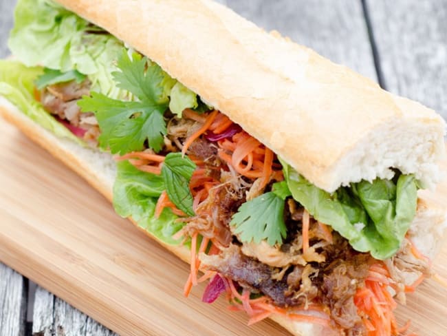 Sandwich Banh Mi vietnamien au Pulled Pork