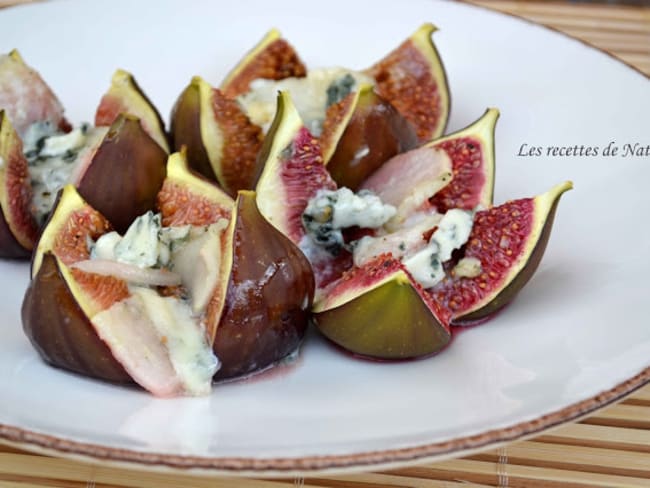 Figues rôties aux poires, Roquefort et miel